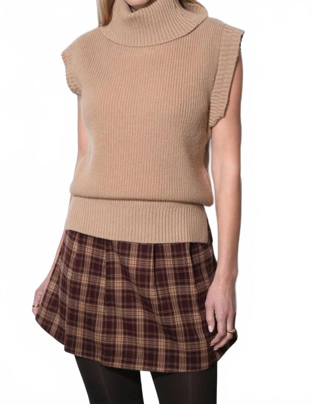 NEW GREYLIN charlotte funnel neck sweater in light camel